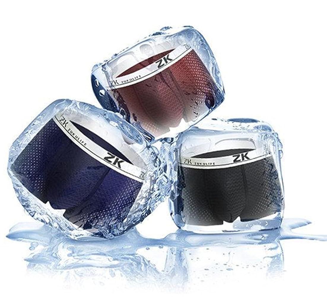 milk♪ ZUKULIFE Mens Ice Silk Boxer Mesh Brief (Black S) at Amazon